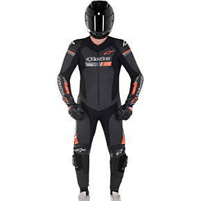 GP Force Chaser 1-Piece Leather Suit - Black/Red Fluorescent - US 40 / EU 50 3150321-1030-50