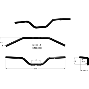 Handlebar - Mid Bend - Black 300904
