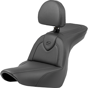 Roadsofa™ Seat - with Backrest - Black/Black Stitching - FXLR/FLSB '18-'23 818-29-187BR
