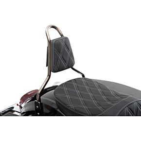 Sissy Bar Pad - Double Diamond - Silver - Tapered 0822-0450