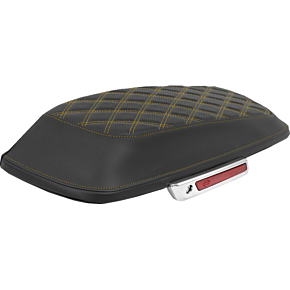 Saddlebag Lid Covers - Lattice - Gold Stitch - FLH/FLT '14-'25 L870-14-18407