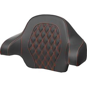 Tour-Pak® Backrest Pad - Lattice Stitch - Orange Stitch - FL '14-'24 814-07-18403