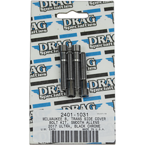 Transmission Cover Smooth Bolt Kit - Black/Chrome - M8 2401-1031