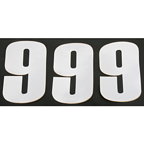 Moose Racing Race Number 9 - White - 6"