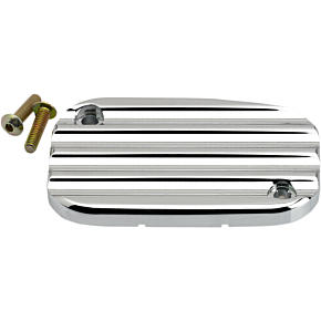 Joker Machine Master Cylinder Cover - Hydraulic Clutch - Finned - Chrome 08-005C