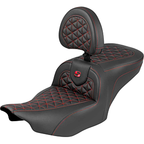 Roadsofa™ Seat - with Backrest - Red Stitch - FLH/FLT '23-'25 823-07-210B4