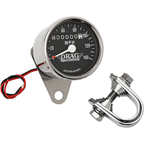 2.4" MPH Mini LED Mechanical Speedometer/Indicators - Chrome Housing - Black Face - 2240:60 DS-244132
