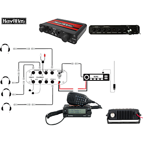 Intercom/Radio and Headset Kit - 4-Seat - Black NI2RBHBK4