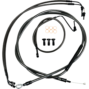 Handlebar Cable/Brake Line Kit - 15" - 17" Ape Hanger Handlebars - Midnight LA-8154KT-16M