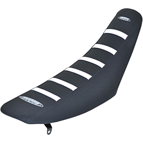 Sdg 6-Ribbed Seat Cover - White Ribs/Black Top/Black Sides 95906WK