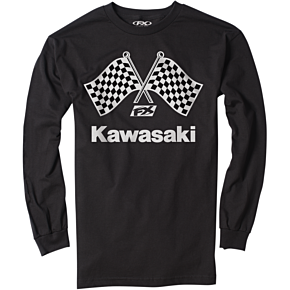 Kawasaki Finish Line Long-Sleeve T-Shirt - Black - 2XL 23-87118