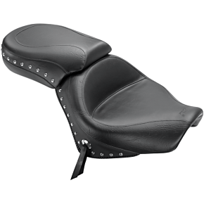 Seat - Wide - Touring - Without Backrest - Two-Piece - Chrome Studded - Black w/Conchos - Spirit 750 76160