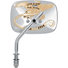 Live to Ride Mirror - Gold/Chrome - Left 20-31707A