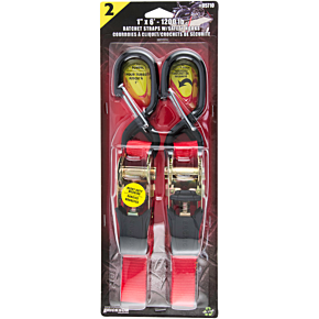 Ratchet Straps - 1" x 6' - Red - Pair 05710
