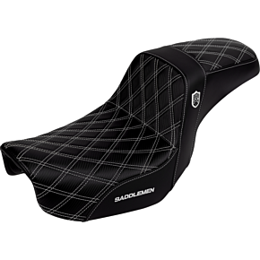 Pro Series SDC Performance Seat - Carbon Fiber/Lumbar Gripper - White Stitch - Dyna '06-'17 SC80604WHI