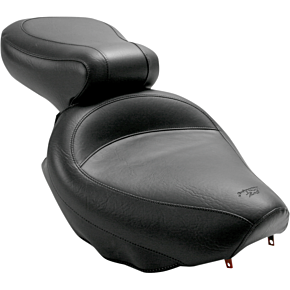 Mustang Seat - Vintage - Wide - Touring - Without Driver Backrest - Two-Piece - Smooth - Black - Suzuki 75285