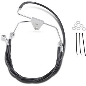 Brake Line - Front - Black - +4" - FLH '96-'07 1741-2516