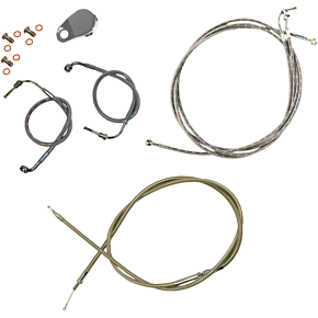 Handlebar Cable/Brake Line Kit  - 15" - 17" Ape Hanger Handlebars - Stainless Steel LA-8050KT-16