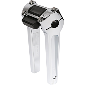 Risers - Straight - 8" - Gauge Cutout - Chrome TSC-8025-3