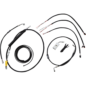 Handlebar Cable/Brake Line Kit - Quick Connect - Complete - 18" - 20" Ape Hanger Handlebars - Black LA-8155KT2-19B
