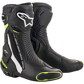 Alpinestars SMX+ Boots - Black/White/Yellow Fluorescent - Size 8