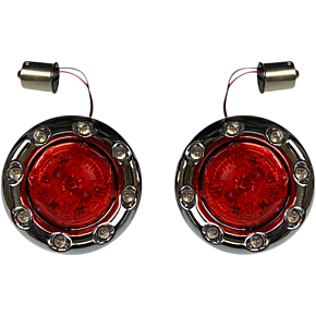 Custom Dynamics Bullet Turn Signal 1156 - Chrome - Red Lens PB-BR-RR 56-CR