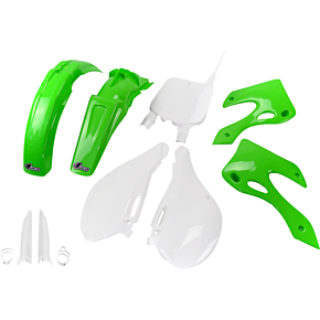 Body Kit - OEM Green/White - Kawasaki - KX '99-'02 KAKIT200F@999
