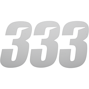 Slash Number Plate - #3 - White - 6" 45-30-3