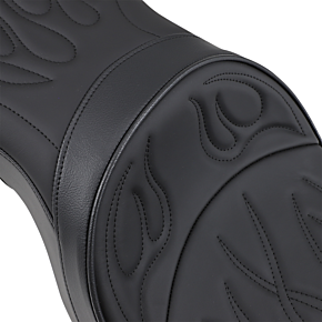 Drag Specialties Low Profile Seat - Flame Stitched - XL '04+ 0804-0260