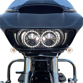 Bullet-Style Dual Front Turn Signal Insert - White - Amber 2020-1807