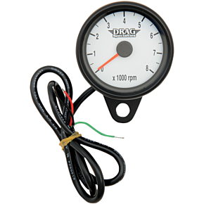 Mini Electronic Tachometer - White - Backlit LED Black Face - 2.4" 2211-0126