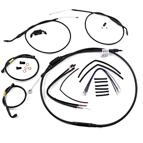 BURLY BRAND Cable Kit - Jail Bar - 12" Handlebars - Black Vinyl B30-1210