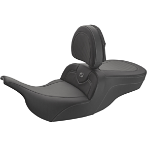 Saddlemen Roadsofa™ Carbon Fiber Seat - With Driver Backrest - Black 897-07-185BR