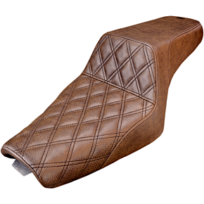 Saddlemen Step Up Seat - Lattice Stitched - Brown - XL  with 3.3 Gallon Tanks