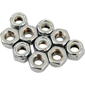 1/4-28 Chrome Nylon Nut DS-190525