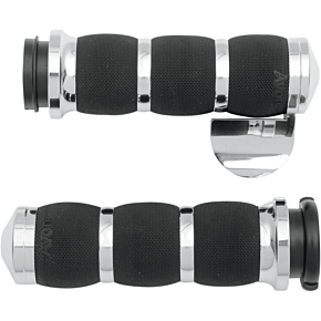 Grips - Air Cushion - TBW - Throttle Boss - Chrome AIR-90-CH-FLY-B