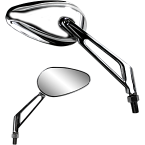 Parts Unlimited Mirror - Teardrop - Chrome