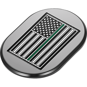 Antenna Cover - Right Rear Fender - Green Line American Flag - Black FD72-AC-BLK-RT