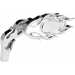 Mirror - Micro - Flamed - Side View - Oval - Chrome - Left 13-070