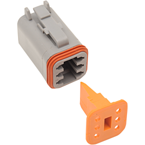 6-wire Grey Deutsch Plug & Wdglck Hd# 72136-94gy