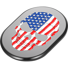 Antenna Cover - Left Rear Fender - American Flag Skull - Black FD25-AC-BLK-LT