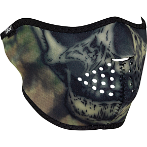 Neoprene Half Mask - Woodland Camo Tie Dye Skull WNFM611H
