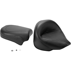 Mustang Seat - Vintage - Wide - Touring - Without Driver Backrest - Two-Piece - Smooth - Black - XVS 75279