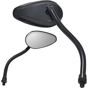 Parts Unlimited Mirror - Teardrop - Black