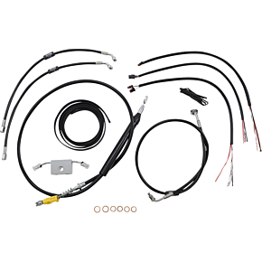 Handlebar Cable/Brake Line Kit - Quick Connect - Complete - 18" - 20" Ape Hangers - Black LA-8157KT2-19B