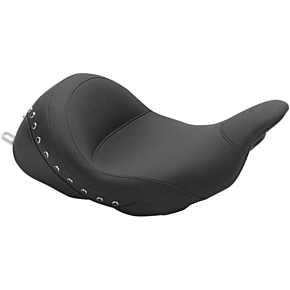 Mustang Lowdown Seat with Driver Backrest - Black Studded 76082