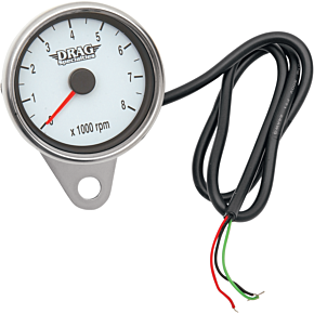 Mini Electronic Tachometer - Polished - Backlit LED White Face - 2.4" 2211-0032