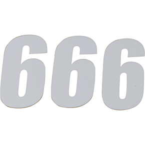 SX Plate Number - #6 - White - 6" 45-16-6