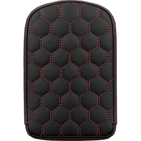 RoadSofa™ Sissy Bar Pad - Honeycomb - Red Stitching 041149RED