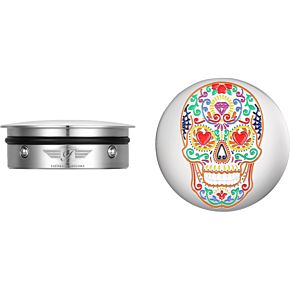 Swing Arm Covers - Sugar Skull - Polished - Stainless Steel FD30-SAC-SS